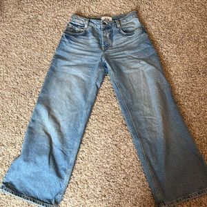 Free People Mid Rise Wide Leg Jeans